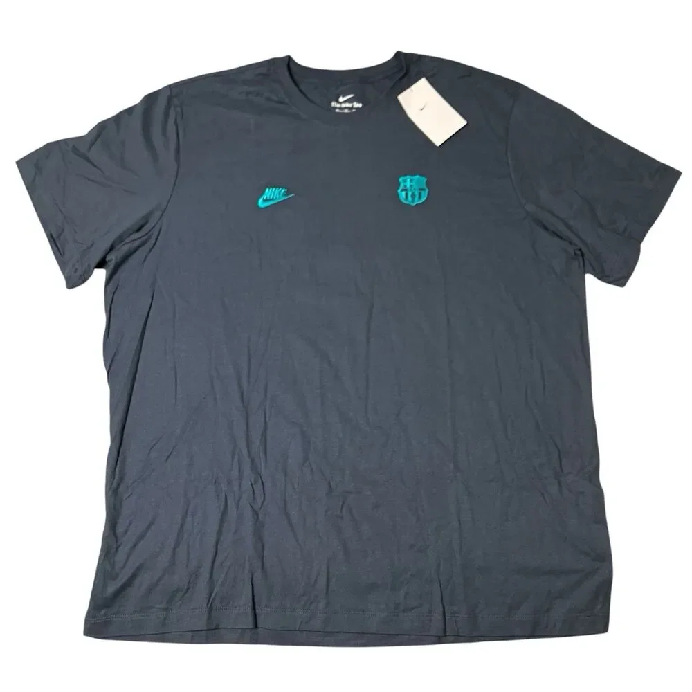 Nike‎ T-Shirt Mens XXL Blue Short Sleeve FC Barcelona La Liga Soccer FJ1704-437